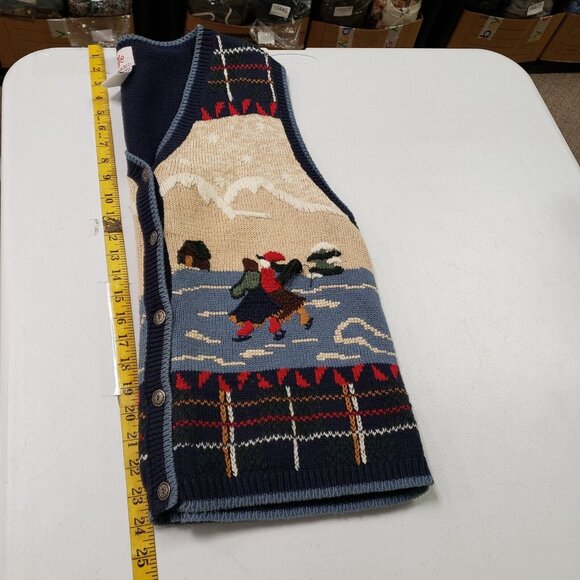 Vintage Nut Cracker Womens Embroidered Sweater Vest Size L Cabin Cottagecore - Picture 7 of 9